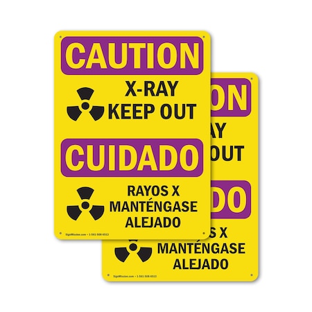 Signmission Radiation & Laser Sign, 24 in H x 18 in W, Aluminum, Rectangle OS-2PACK-CR-A-1824-L-10199